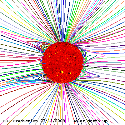 Field Line Prediciton Solar North Up