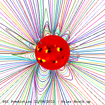 Field Line Prediciton Solar North Up